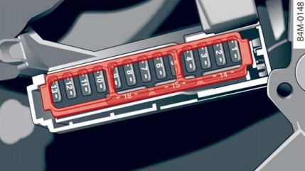 Audi A4 i S4 (B9, 8W) (2018) – skrzynka bezpieczników i przekaźników