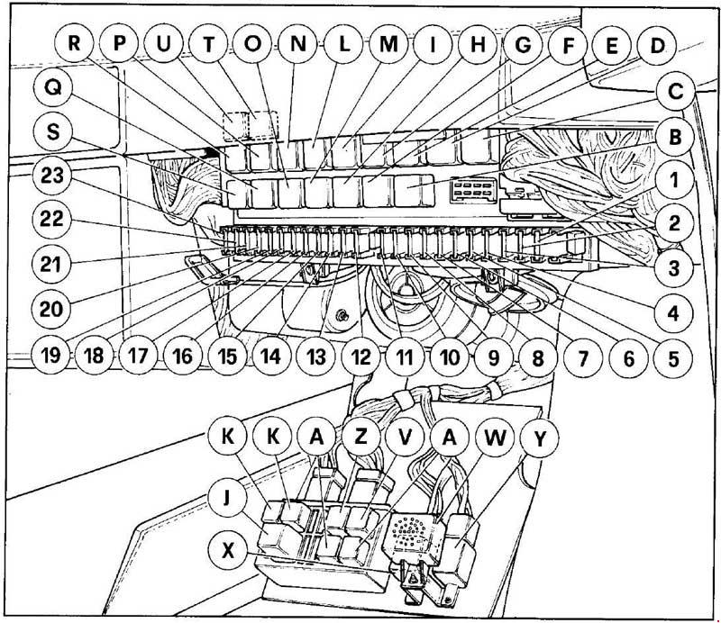 Ferrari 328 (1986-1989) – skrzynka bezpieczników i przekaźników