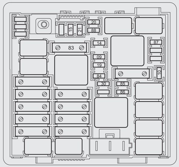 Fiat Punto 2012 (2013-2017) – boîte à fusibles et relais