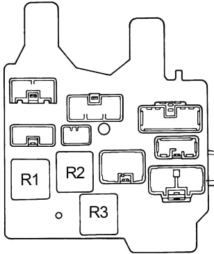 Lexus ES 300 (XV10) (1991-1996) – skrzynka bezpieczników i przekaźników