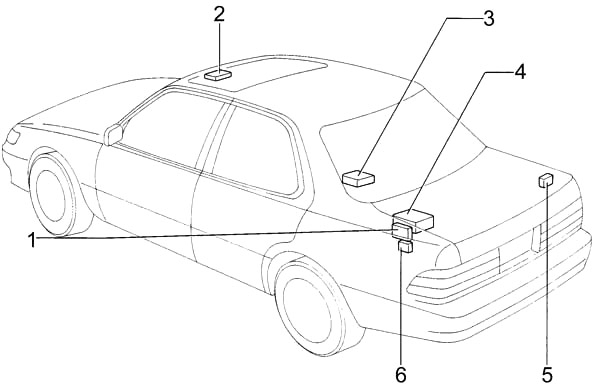 Lexus ES 300 (XV10) (1991-1996) – skrzynka bezpieczników i przekaźników