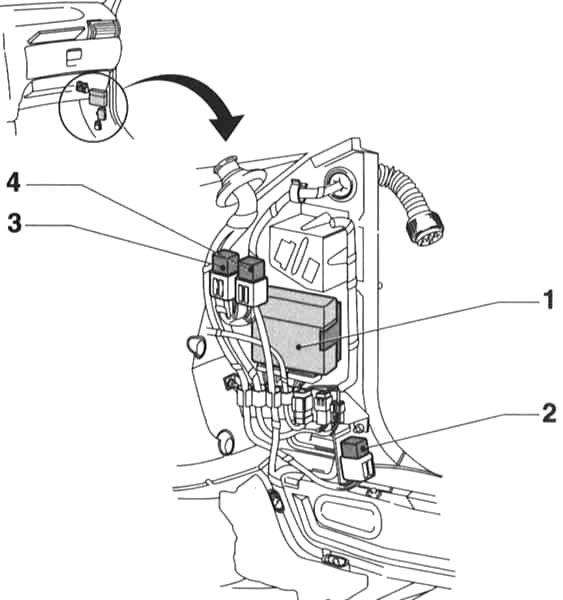 Opel Corsa B (1993-2000) – skrzynka bezpieczników i przekaźników