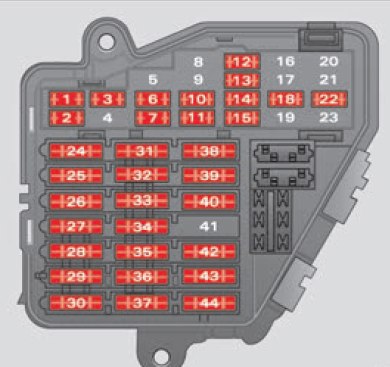 Seat Exeo (2010) – skrzynka bezpieczników i przekaźników